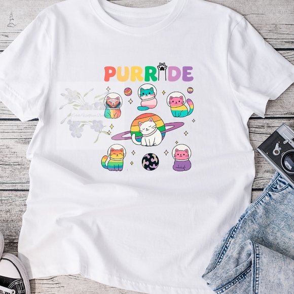 Handmade Tops - PURRIDE Graphic Tee Shirt